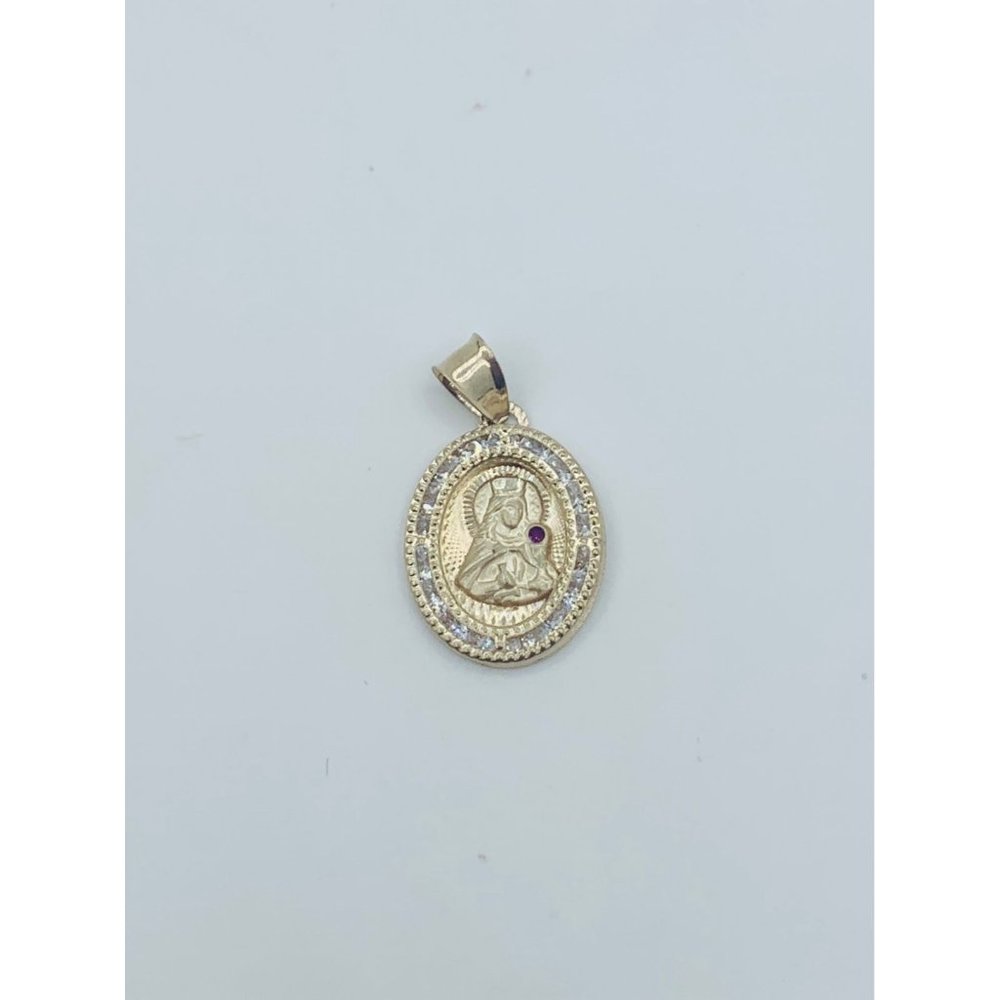 10k gold pendant Virgin Santa Barbara patron miners, firefighters, soldi…